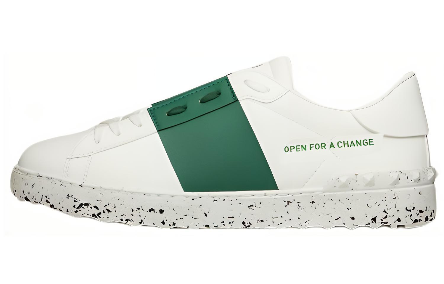 Мужские кеды Valentino Open for a Change (бело-зеленые)