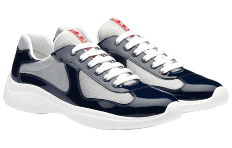 Мужские кроссовки Prada 4E3400_ASZ_F0FJT (серебристо-синие) — фото 2