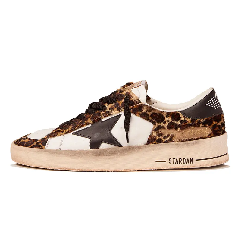 Golden Goose Stardan Cow Leather Low top Stylish Skateboarding Shoes Men's White