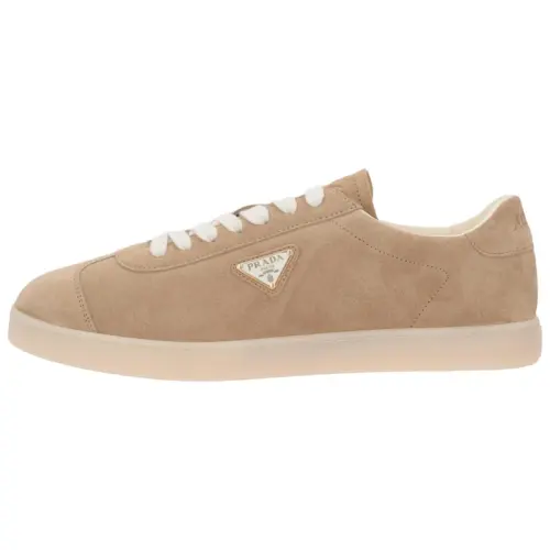 PRADA Lane Suede Low top Skateboard Shoes Men's Beige