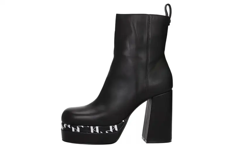KARL LAGERFELD / Karl Lagerfeld Jeans Leather Ankle Boots 11cm Women's Black