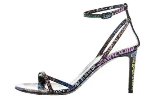 Balenciaga Leather Minimalist Fashion One Strap Sandals Women's Black
