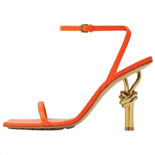 Bottega Veneta Knot One Strap Sandals 9cm Women's Orange