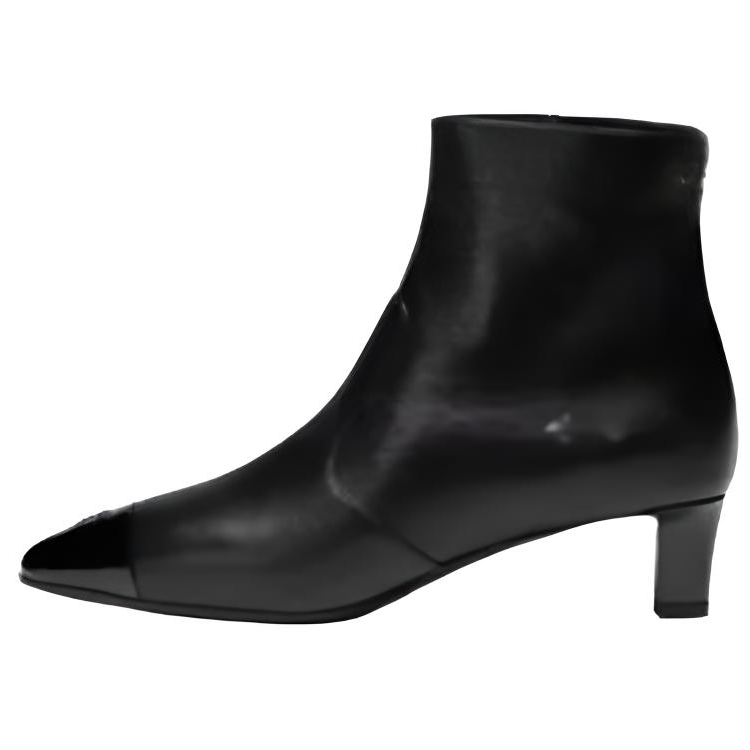 CHANEL 25B Calfskin Ankle Boots 4.5cm Women's Black