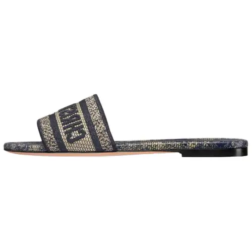 DIOR Dway Slide Slippers Women's Denim Blue