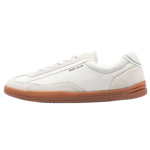 STONE ISLAND Stylish Skateboarding Shoes Men's White