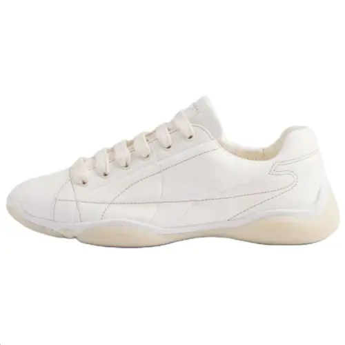 PRADA Leather Low top Casual Shoes Women's Light Beige