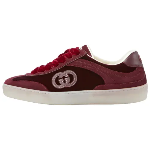 GUCCI G75 Velvet Athletic Shoes Low top Skateboard Shoes Women's Rose Red