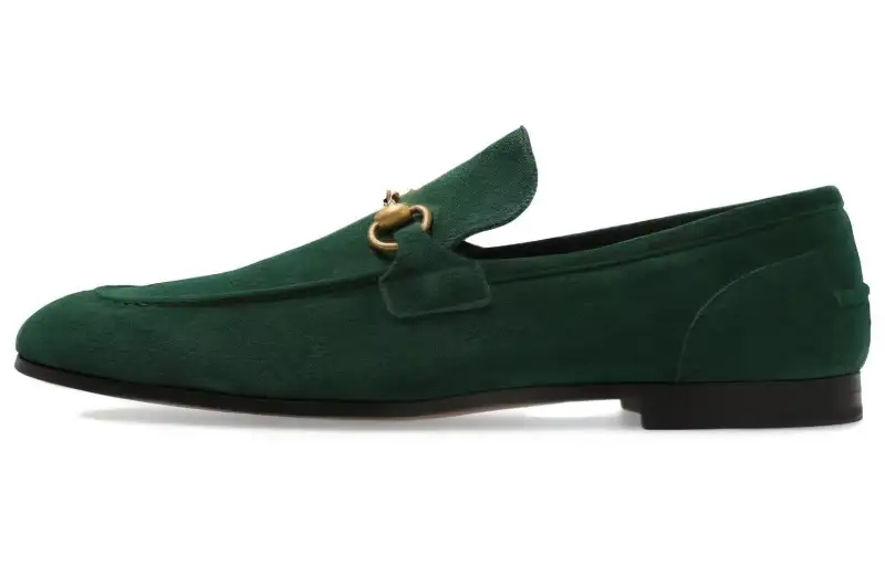 GUCCI Jordaan Horsebit-detail Suede Loafers