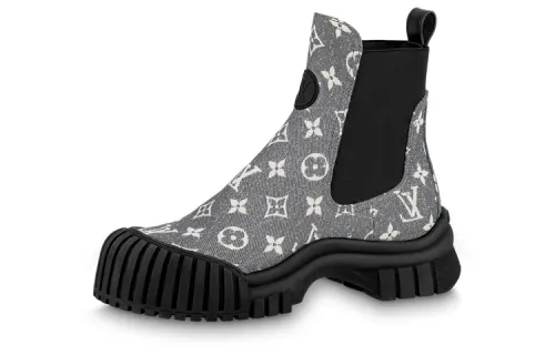 LOUIS VUITTON Ruby Short Chelsea Boots Women's Gray