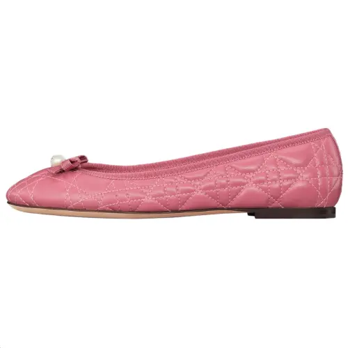 DIOR Ballet Calfskin Casual Shoes Women's Dark Pink