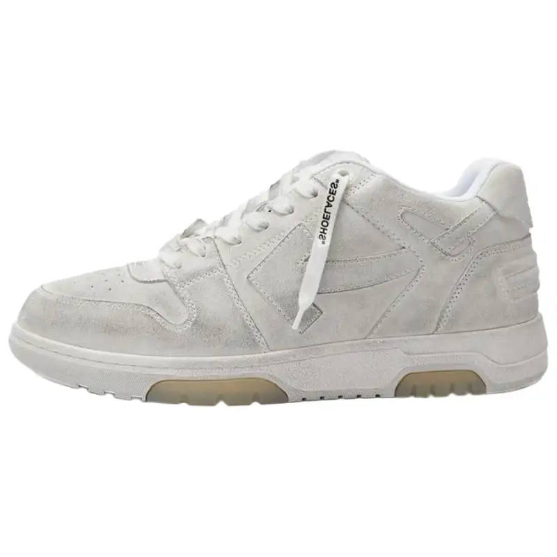 OFF WHITE Out Of Office Ooo Low Tops Vintage Suede Destressed White