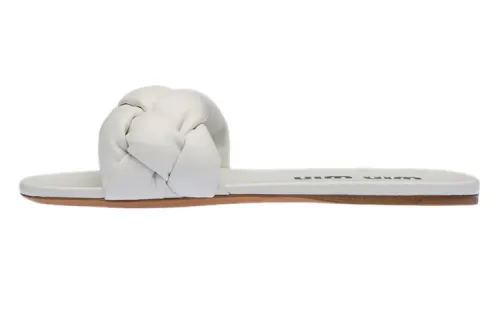 MIU MIU Slide Slippers Women's White