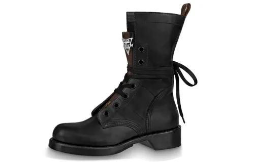 LOUIS VUITTON Lv Metropolis Ranger Small Cowhide Combat Boots Black Women's