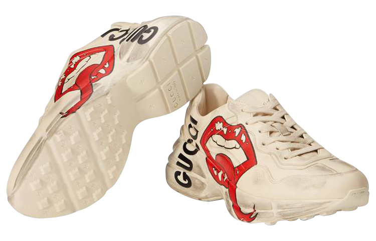 Женские кроссовки Gucci Rhyton (бежевые) — фото 6