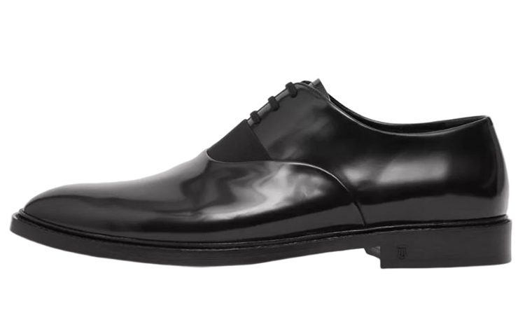 Burberry Monogram Leather Casual Shoes Men's Black