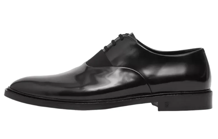 Burberry Monogram Leather Casual Shoes Men's Black
