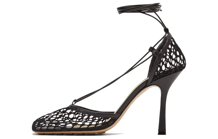 Bottega Veneta Stretch Mesh Slim Heel High Heels 9cm Women's Black