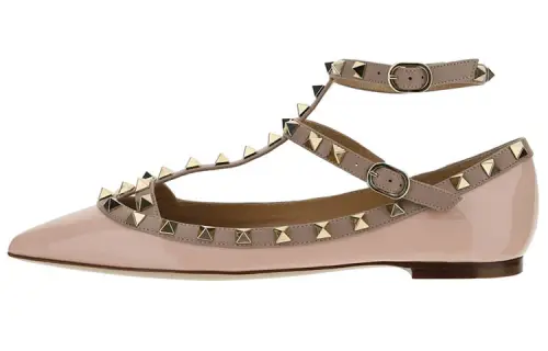 Valentino Rockstud Flat Shoes Women's Pink