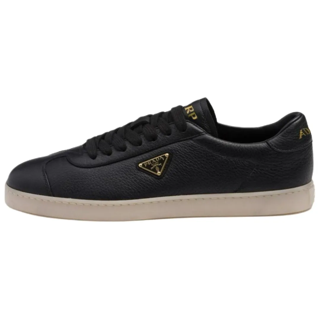 PRADA Triangle-logo Leather Sneakers