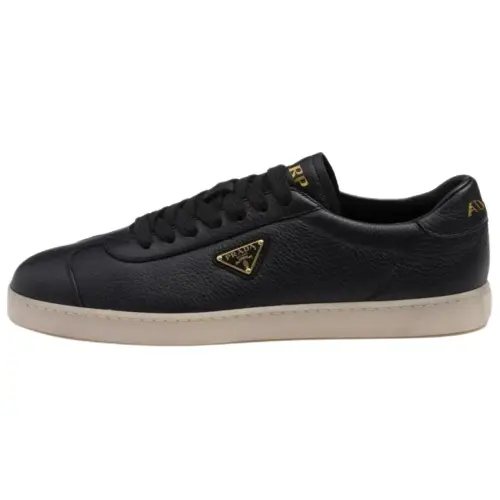 PRADA Triangle-logo Leather Sneakers