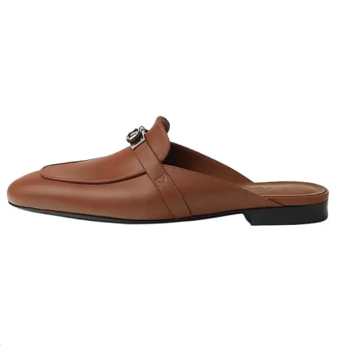 HERMES Oz Closed Toe Slippers Women's Brown