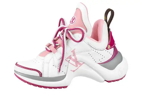 LOUIS VUITTON Archlight 1.0 Cow Leather Abrasion Resistant Abrasion Resistant Low top Casual Shoes Women's White Pink