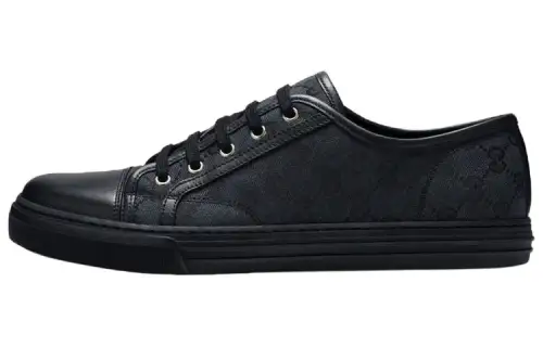 GUCCI GG Canvas Low Sneakers Grey Black