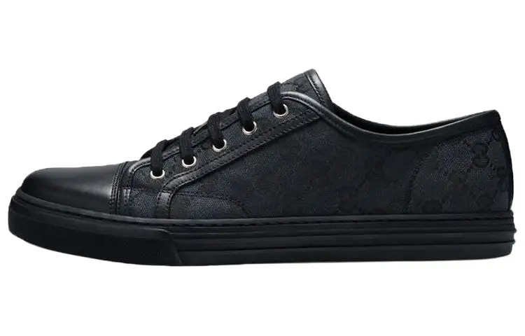 GUCCI GG Canvas Low Sneakers Grey Black