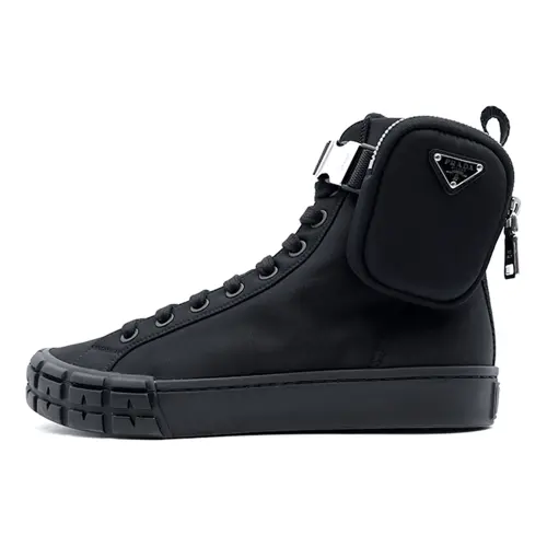 PRADA Re Nylon High top Skateboard Shoes Men's Black