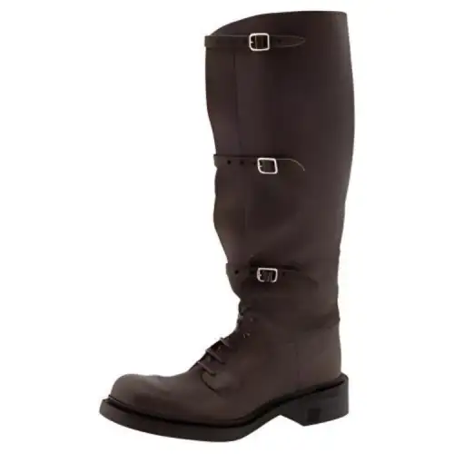 MIU MIU Leather Knee high Boots Women's Brown