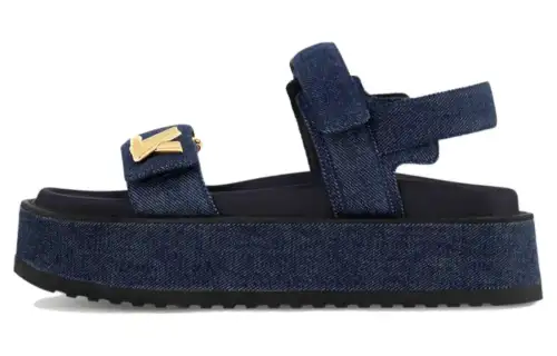 LOUIS VUITTON Sunset Denim Beach Sandals Women's Blue