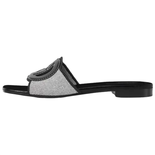 GUCCI Interlocking Slide Slippers Women's Black White