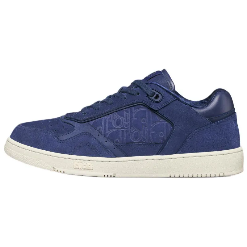 DIOR B27 Suede Low top Skateboard Shoes Unisex Marine Blue