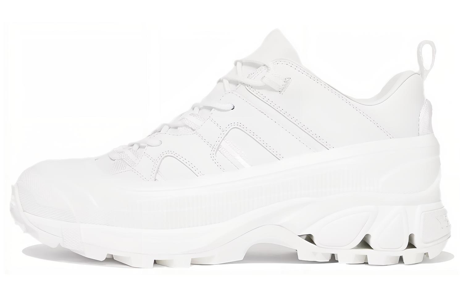 Burberry Arthur Cow Leather Cushioning Lightweight Height Increasing Low top Casual Shoes Women's White