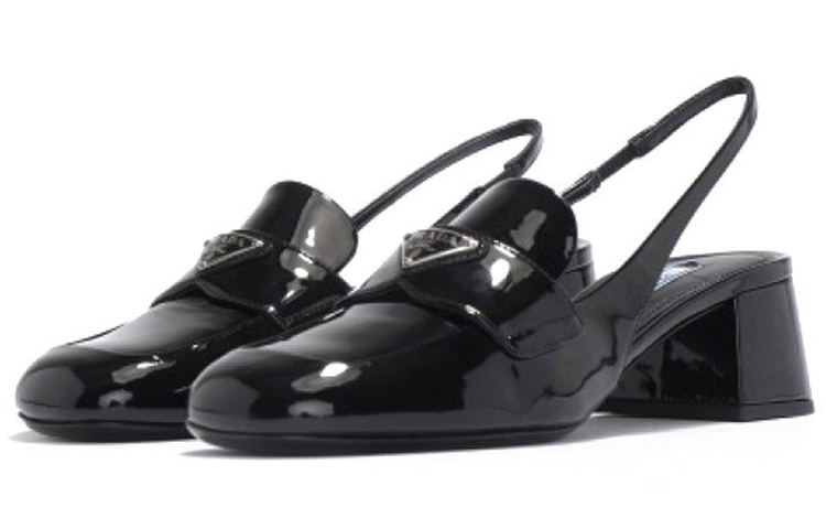 Женские туфли Prada Leather Pumps 4.5cm (черные) — фото 2