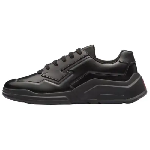 PRADA Polarius Leather Low top Casual Shoes Men's Black