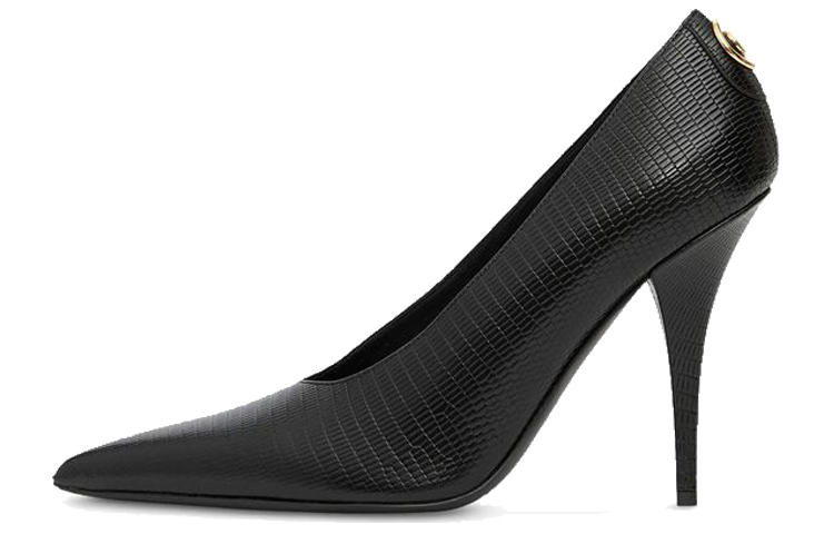 Burberry Burberry Leather Fashionable Versatile High Heels 10.5cm Women's Black