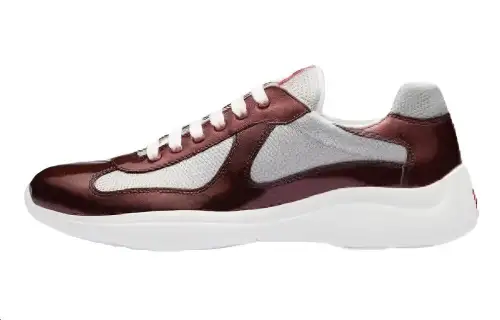 PRADA Leather Low top Casual Shoes Men's Red