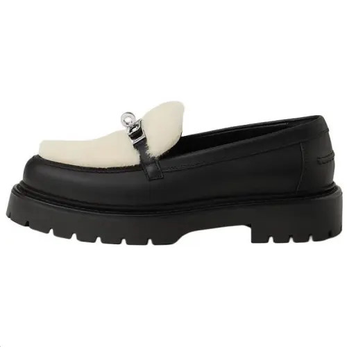 HERMES Icone Loafers 3cm Women's Black