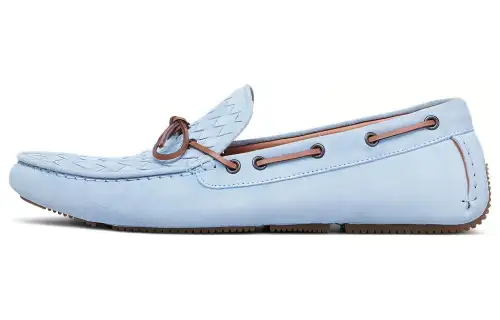 Bottega Veneta Leather Casual Shoes Women's Light Blue
