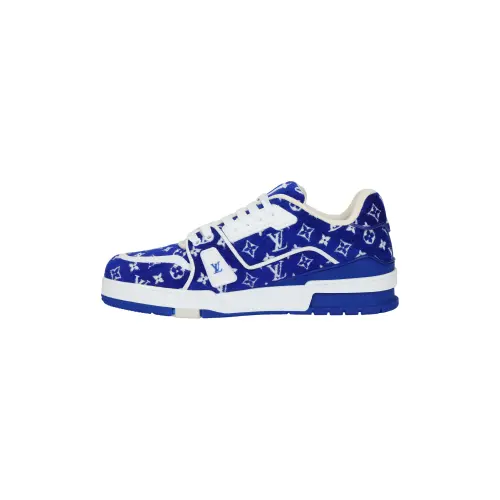 Louis Vuitton Trainer Sneaker 'Blue Monogram Textile'