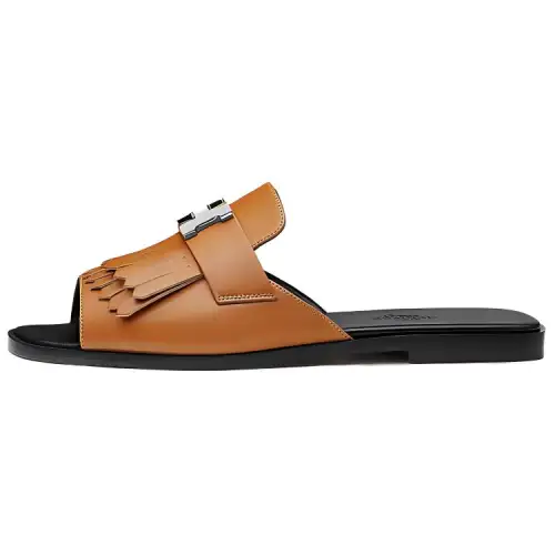 HERMES Auteuil Slide Slippers Women's Brown