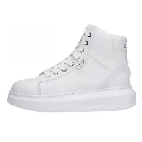 KARL LAGERFELD / Karl Lagerfeld Jeans Leather High top Stylish Skateboarding Shoes Women's White
