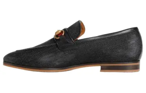 GUCCI Horsebit-detail Denim Loafers
