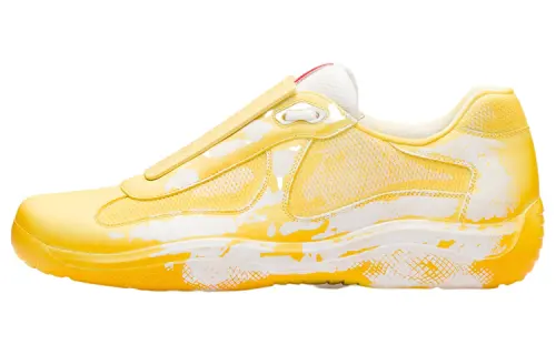 Cass x PRADA Sust4in Leather Low top Athletic Shoes Unisex Mysterious Yellow