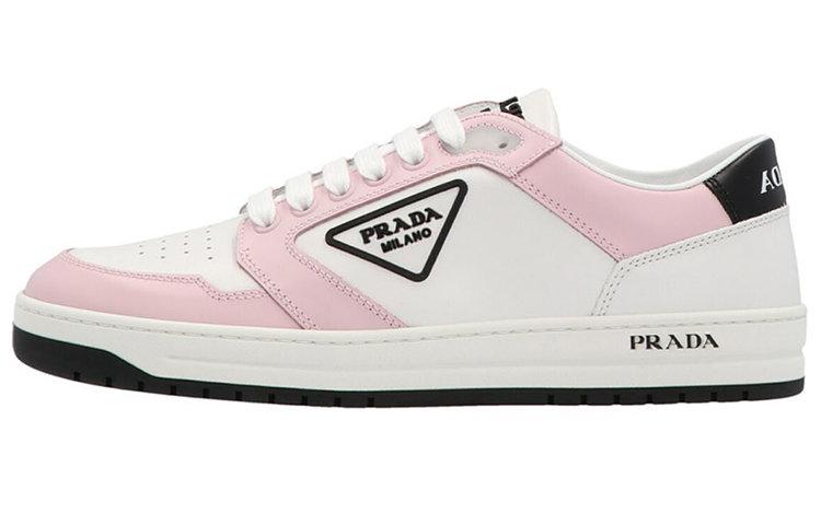 Женские кеды Prada PRADA District (бело-розовые)