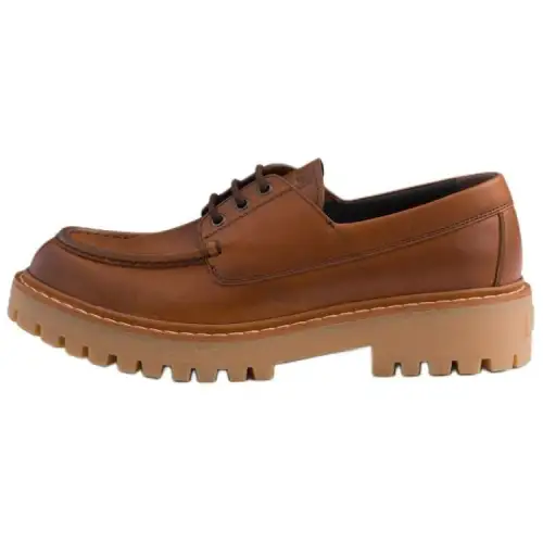 PRADA Leather Loafers 6cm Men's Brown