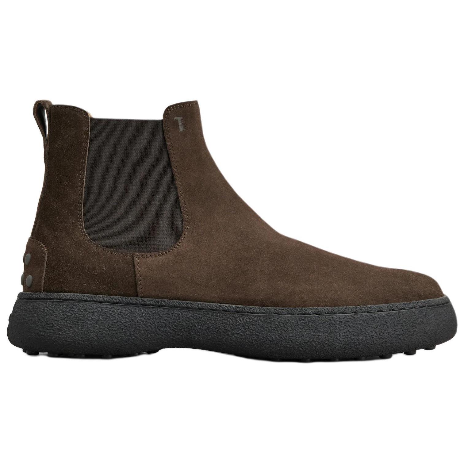 TOD'S W. G Leather, Suede Short Chelsea Boots Men's Brown