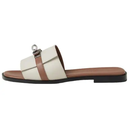 HERMES Giulia Slide Slippers Women's Beige